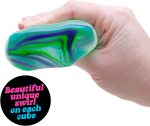 Schylling NeeDoh Nice Cube Swirl - Sensory Toy with a Super Solid Squish - Unique. Swirling Color Blend - Color May Vary (1 Per Pack)